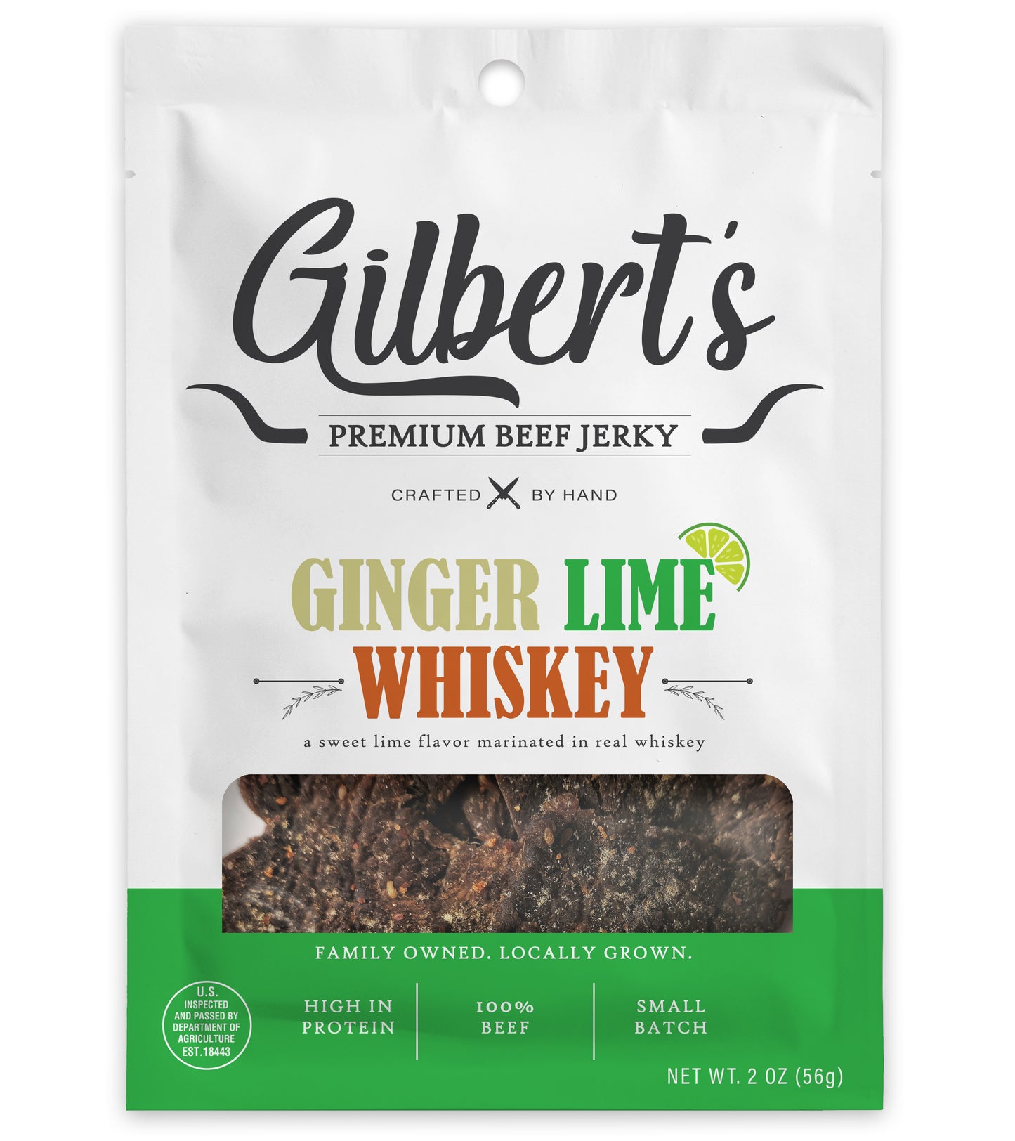 Ginger Lime Whiskey- 2oz "A sweet lime flavor marinated in real whiskey."