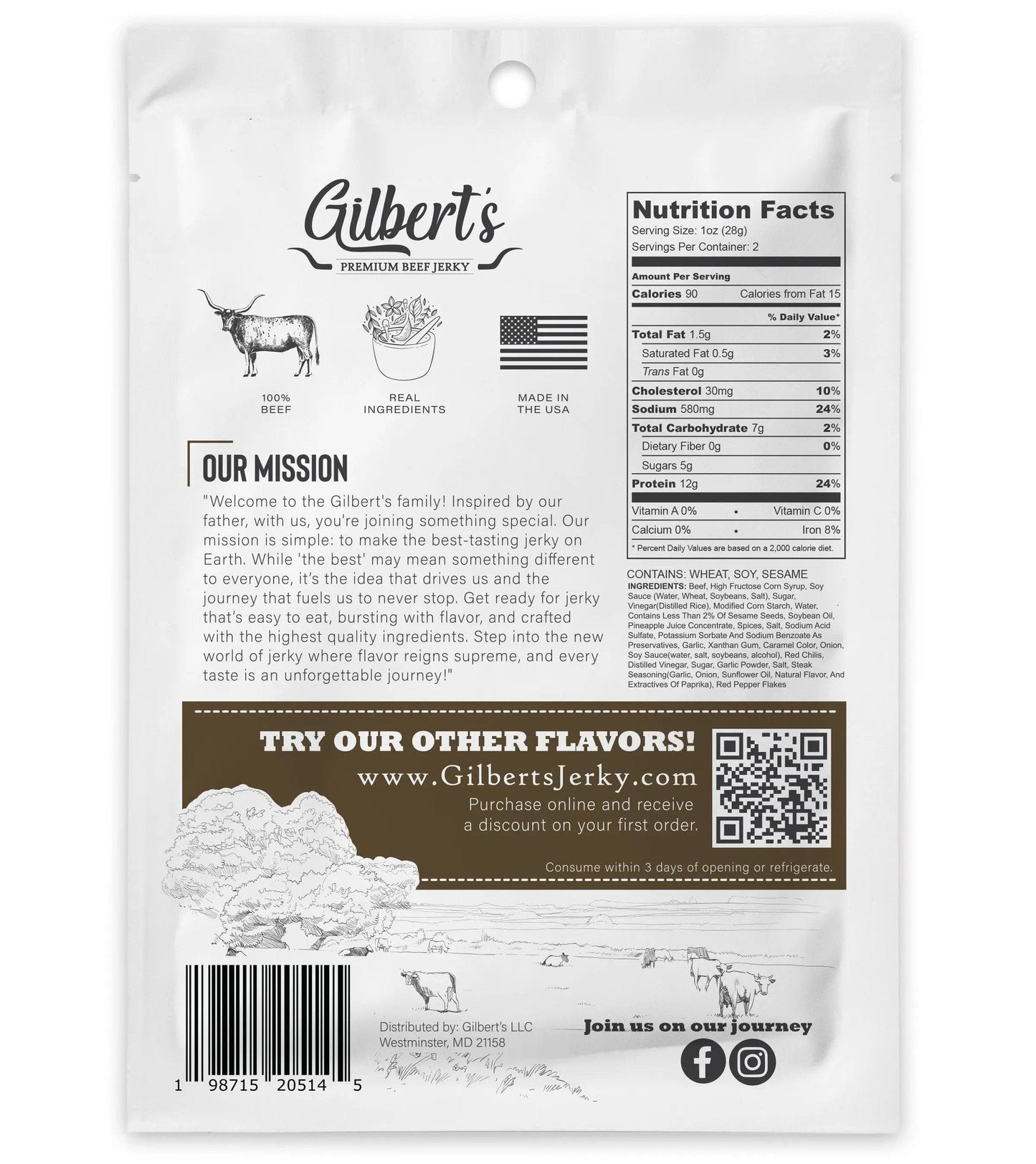 Gilbert's Premium Beef Jerky Variety Pack– 6 Flavors Fast Bundle