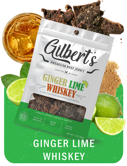 Ginger Lime Whiskey - Gilberts Premium Beef Jerky