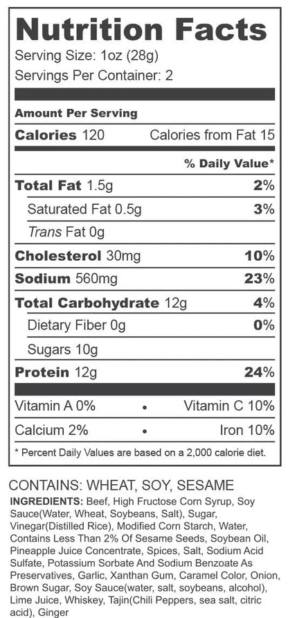 Ginger Lime Whiskey Ingredient list