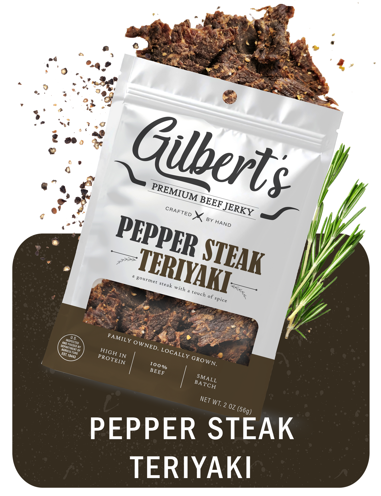 Pepper Steak Teriyaki - Gilberts Premium Beef Jerky